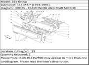 Ferrari Part 62152900 GRILL PROFILE GASKET