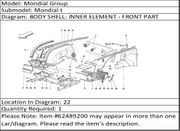 Ferrari Part 62489200 FRONT R.H. WHEELHOUSE