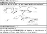 Ferrari Part 62528700 FRONT COVER L.H. RAIL
