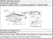 Ferrari Part 62634100 REAR R.H. FENDER - COUP