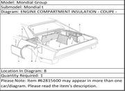 Ferrari Part 62815600 L.H. CENTRAL INSULATION