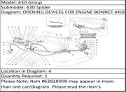 Ferrari Part 62828900 REGISTER FOR LOCK CABLES
