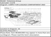 Ferrari Part 63081000 SOUND INSULATION FOR L.H. FRONT INNER DOOR