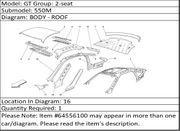 Ferrari Part 64556100 R.H. FRONT PILLAR FRAME
