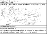 Ferrari Part 64826400 BENCH R.H. LATERAL INSULATION