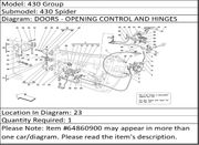 Ferrari Part 64860900 R.H. HANDLE GASKET
