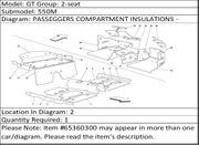 Ferrari Part 65360300 L.H. UNDER SEAT FRONT INSULATION