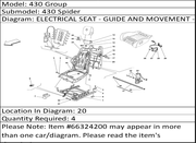 Ferrari Part 66324200 SEAT RELEASE CABLE