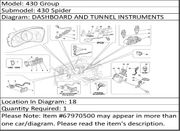 Ferrari Part 67970500 L.H. SWITCH FOR GLASS LIFT
