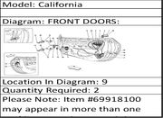 Ferrari Part 69918100 TIE ROD DOOR STOP