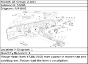 Ferrari Part 72019600 DRIVER SIDE COMPLETE COVERED AIR BAG