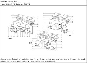 Dino 246 Page 116  FUSES AND RELAYS
