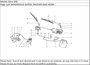 Dino 246 Page 118  WINDSHIELD WIPER, WASHER AND HORN
