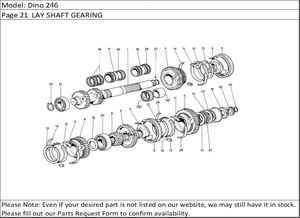 Dino 246 Page 21  LAY SHAFT GEARING