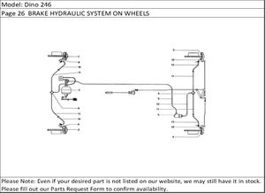 Dino 246 Page 26  BRAKE HYDRAULIC SYSTEM ON WHEELS