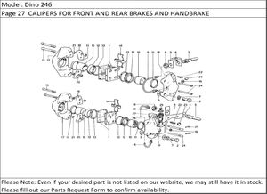Dino 246 Page 27  CALIPERS FOR FRONT AND REAR BRAKES AND HANDBRAKE