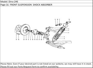 Dino 246 Page 31  FRONT SUSPENSION  SHOCK ABSORBER
