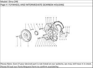 Dino 246 Page 4  FLYWHEEL AND INTERMEDIATE GEARBOX HOUSING