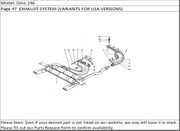 Dino 246 Page 47  EXHAUST SYSTEM (VARIANTS FOR USA VERSIONS)
