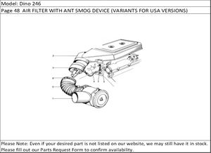 Dino 246 Page 48  AIR FILTER WITH ANT SMOG DEVICE (VARIANTS FOR USA VERSIONS)