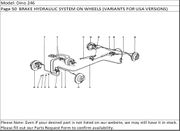 Dino 246 Page 50  BRAKE HYDRAULIC SYSTEM ON WHEELS (VARIANTS FOR USA VERSIONS)