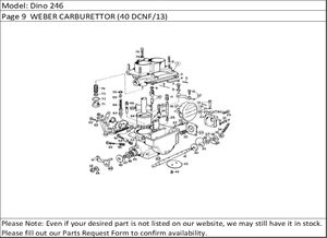 Dino 246 Page 9  WEBER CARBURETTOR (40 DCNF/13)