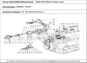 Ferrari Part 100434 Plate in Ferrari 328 (1988) (Mechanical Table 023 Water Pump, Lines)