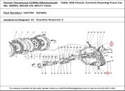 Ferrari Part 102704 Dowel in Ferrari Testarossa (1990) (Mechanical Table 028 Clutch, Control (Starting From Car No. 80095, 80146 CH, 80177 USA))