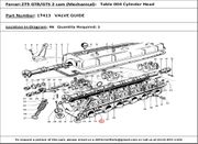 Ferrari Part 17413 Valve Guide in Ferrari 275 GTB/GTS 2 cam (Mechanical Table 004 Cylinder Head)