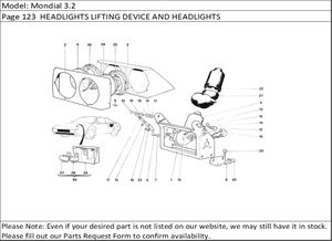 Mondial 3.2 Page 123  HEADLIGHTS LIFTING DEVICE AND HEADLIGHTS