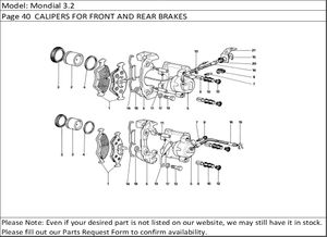 Mondial 3.2 Page 40  CALIPERS FOR FRONT AND REAR BRAKES