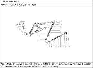 Mondial 8 Page 7  TIMING SYSTEM  TAPPETS