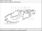 Testarossa 1987 Page 101  BODY  EXTERNAL COMPONENTS
