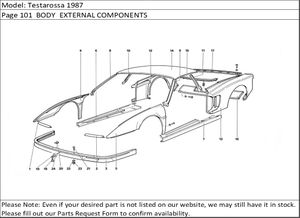 Testarossa 1987 Page 101  BODY  EXTERNAL COMPONENTS