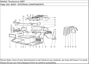 Testarossa 1987 Page 102  BODY  EXTERNAL COMPONENTS