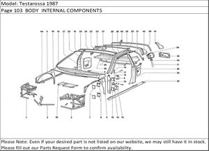 Testarossa 1987 Page 103  BODY  INTERNAL COMPONENTS