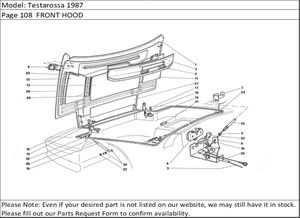 Testarossa 1987 Page 108  FRONT HOOD