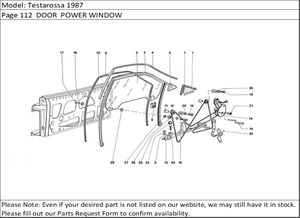 Testarossa 1987 Page 112  DOOR  POWER WINDOW