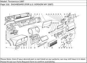 Testarossa 1987 Page 116   DASHBOARD (FOR U.S. VERSION MY 1987)