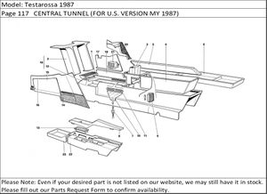 Testarossa 1987 Page 117   CENTRAL TUNNEL (FOR U.S. VERSION MY 1987)