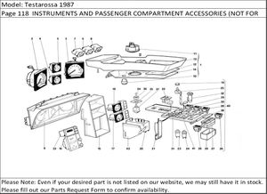 Testarossa 1987 Page 118  INSTRUMENTS AND PASSENGER COMPARTMENT ACCESSORIES (NOT FOR U.S. VERSION)