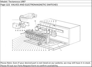 Testarossa 1987 Page 122  VALVES AND ELECTROMAGNETIC SWITCHES