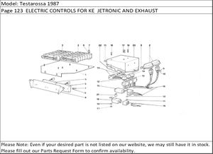 Testarossa 1987 Page 123  ELECTRIC CONTROLS FOR KE  JETRONIC AND EXHAUST