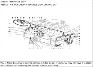 Testarossa 1987 Page 15  AIR INJECTION AND LINES (FOR CH AND SA)