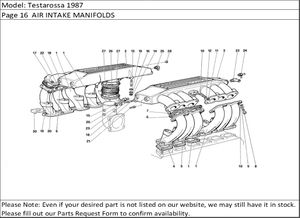 Testarossa 1987 Page 16  AIR INTAKE MANIFOLDS