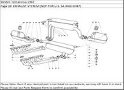 Testarossa 1987 Page 19  EXHAUST SYSTEM (NOT FOR U.S. SA AND CH87)