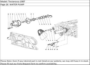 Testarossa 1987 Page 26  WATER PUMP