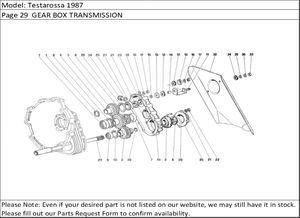 Testarossa 1987 Page 29  GEAR BOX TRANSMISSION