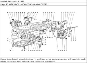 Testarossa 1987 Page 30  GEAR BOX  MOUNTINGS AND COVERS