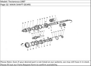 Testarossa 1987 Page 32  MAIN SHAFT GEARS